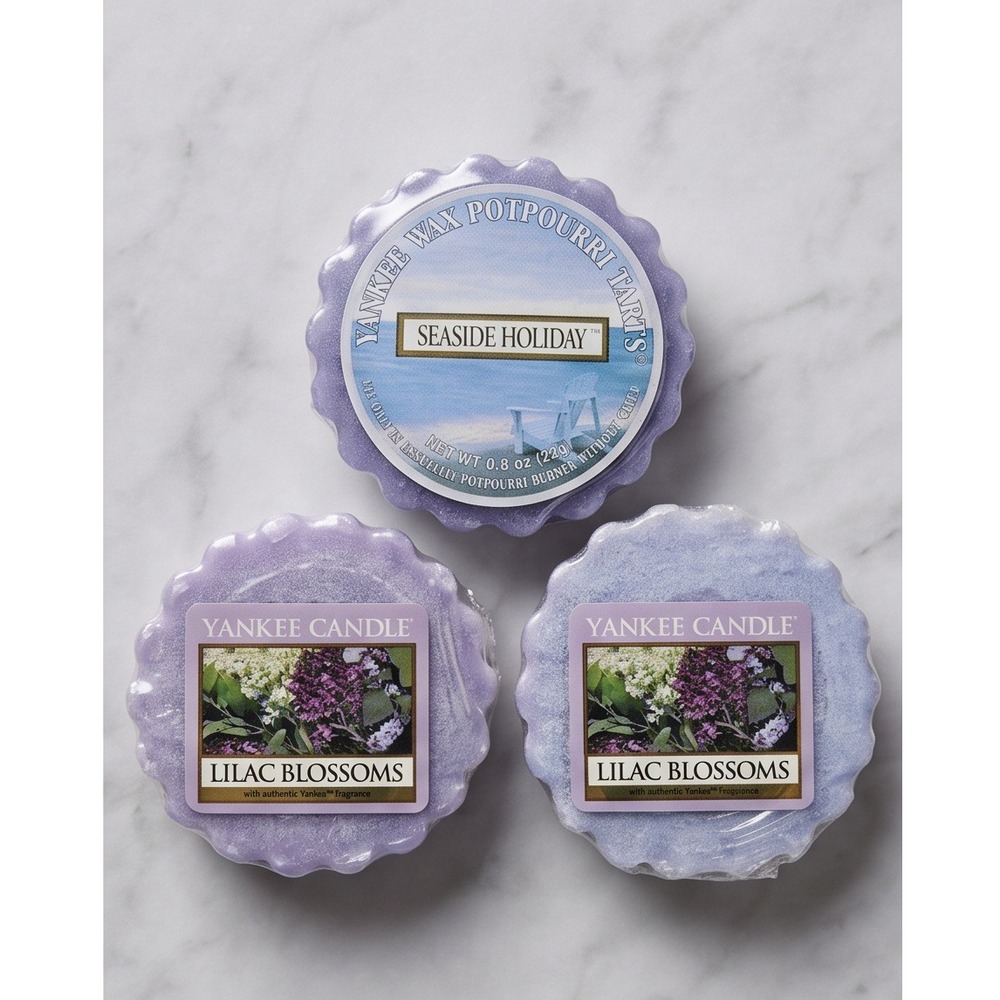 Yankee Candle Vintage Wax Tarts Lilac Blossoms Seaside Holiday Lot of 3 NOS